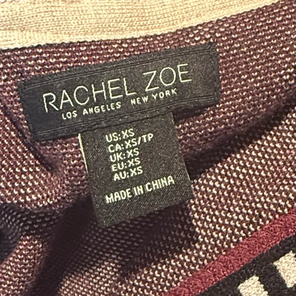 Rachel Zoe Burgundy and Cream Floral Cardigan with Hoodie - Picture 7 of 9